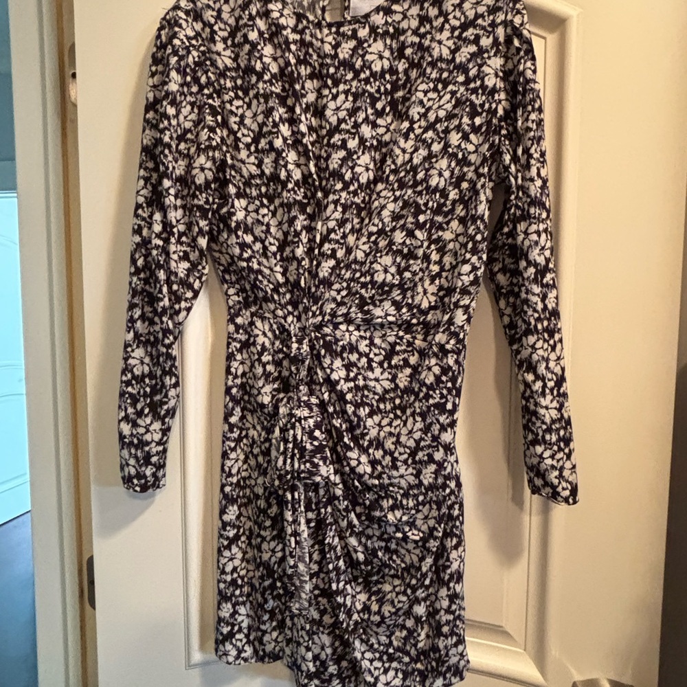Chic Black and White Patterned Mini Dress